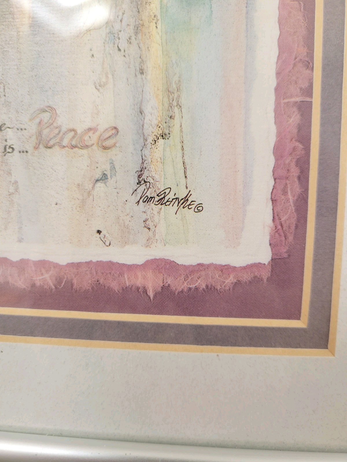 Pam Reinke 8×10 Watercolor «Peace» Painting Matted & Framed