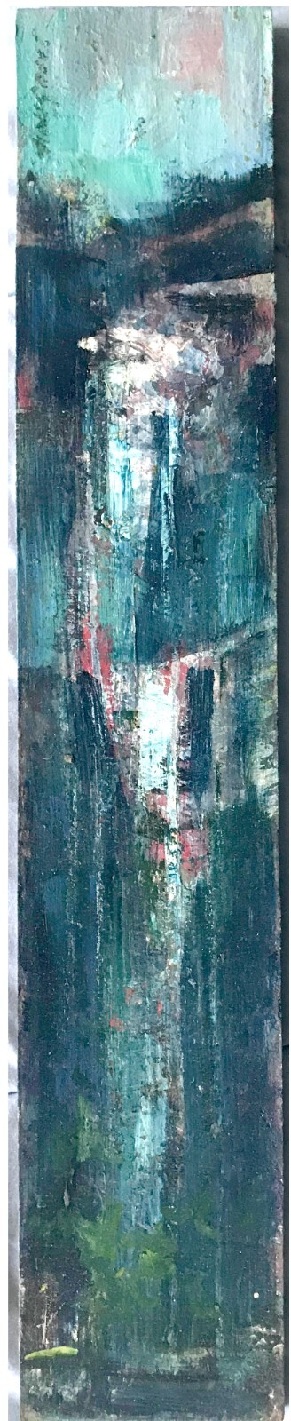 High Falls 14 x 2-1/2 inches oil on panel Hall Groat Sr.