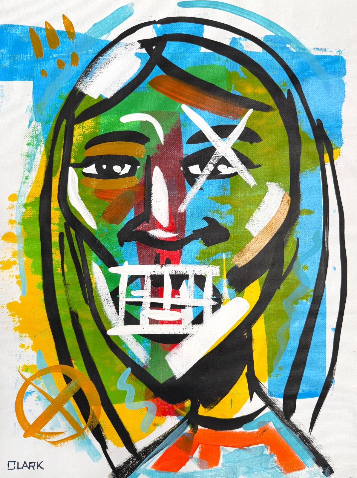 Abstract Expressionism Female Portrait – Acrylic Painting on 16×12″ Paper Canvas