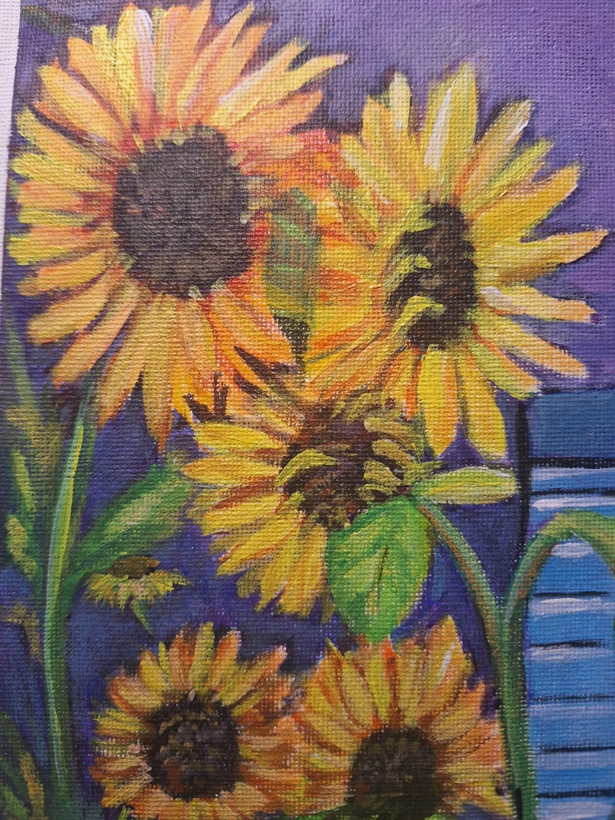 Original Contemporary 8×8 Floral Acrylic Paper Signed Home Decor Warm Tones