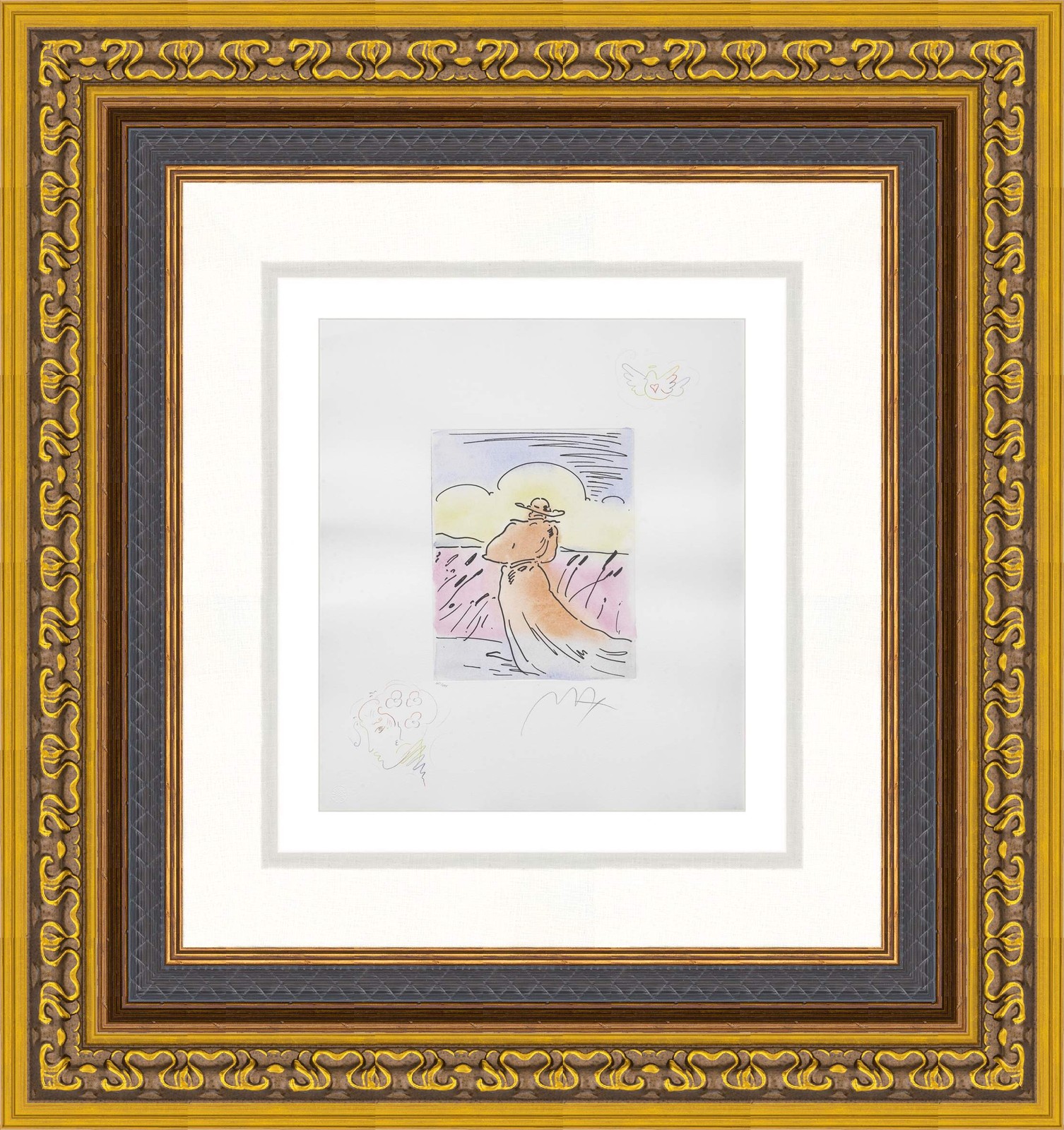 Peter Max «Walking in Reeds (Angel, Boat)» 2015 Etching