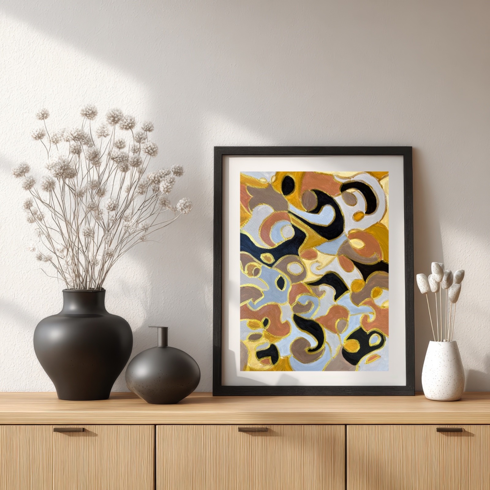 Painting Original Abstract Colorful Art Matted 11×14 Modern Acrylic Jimarieart
