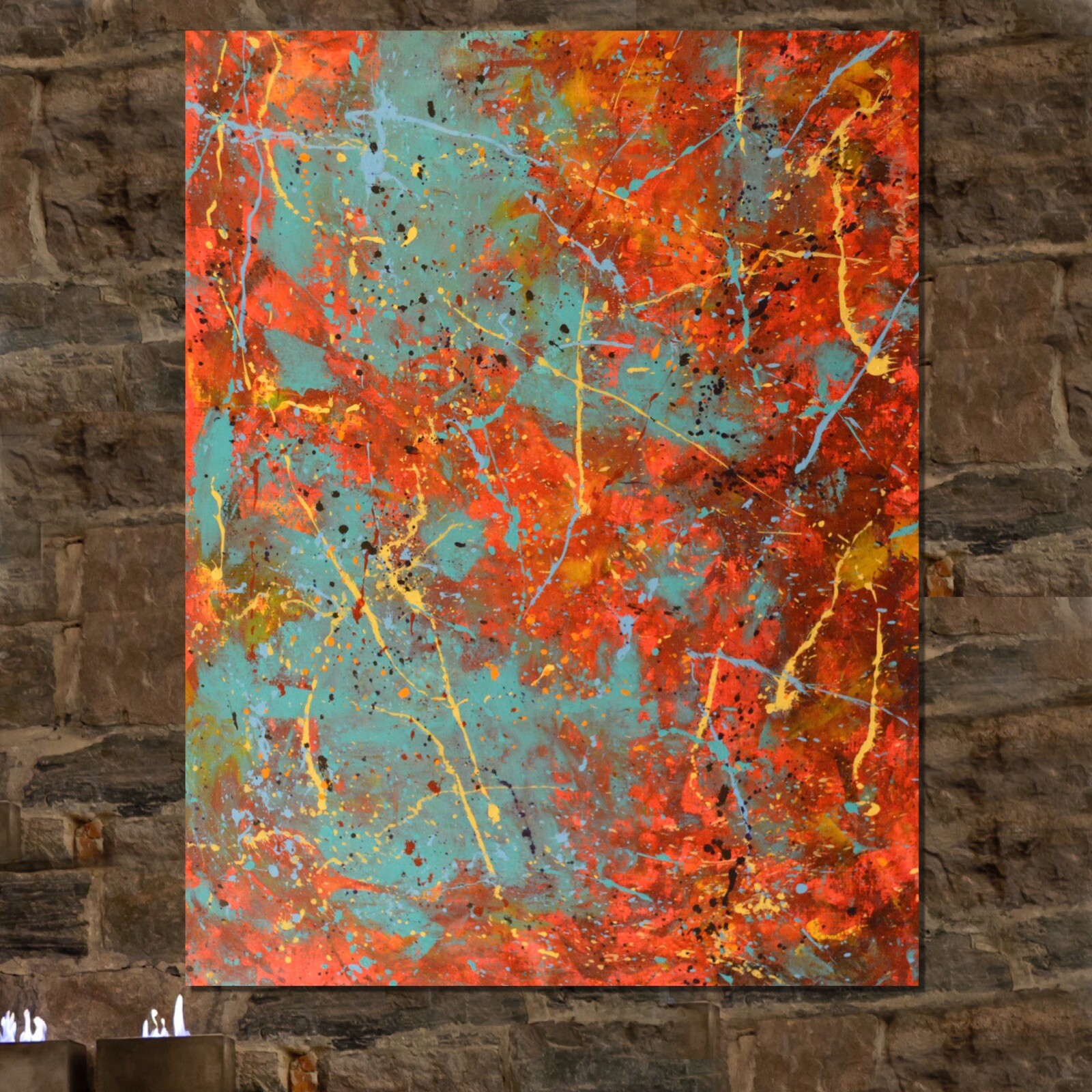Pollock/Richter style￼ Professional Painting 81” X 62”(6ft 9in)Abstract Modern