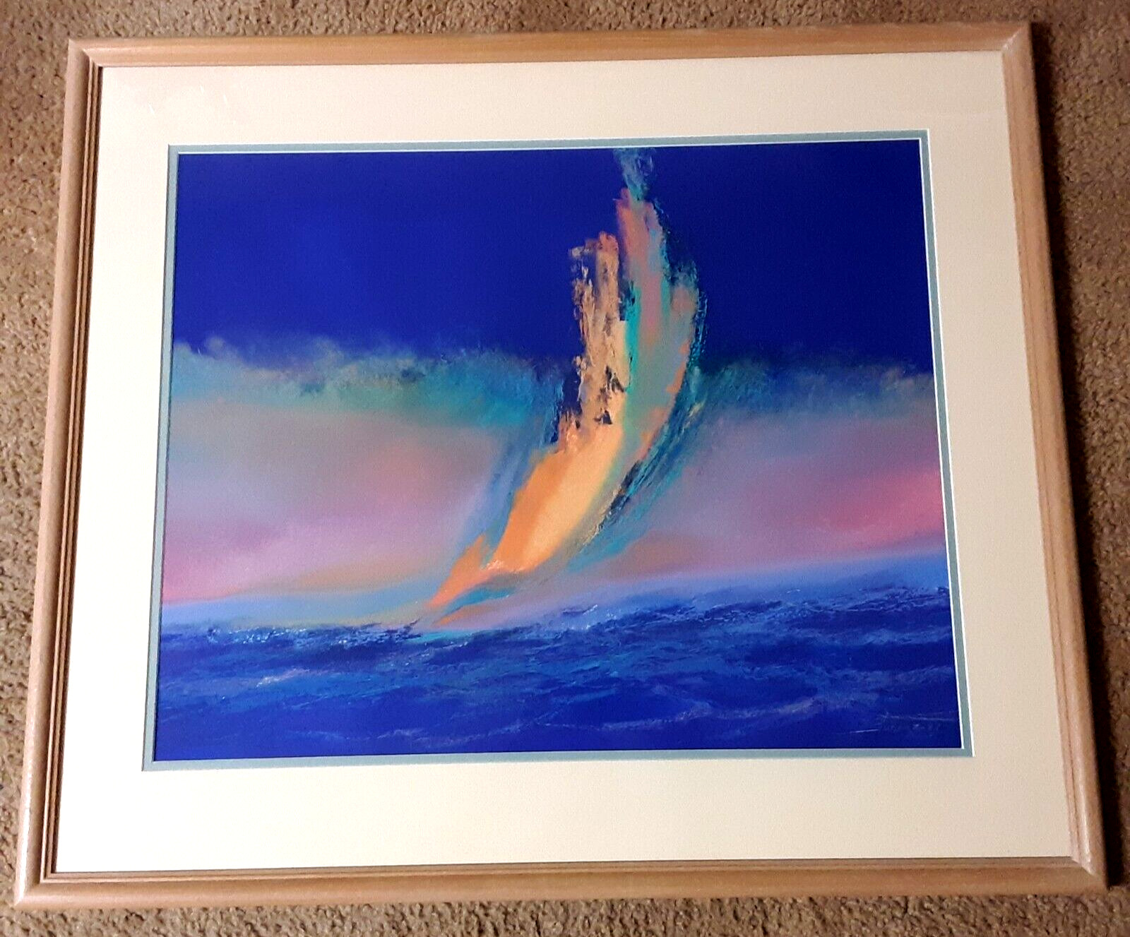 Surf Dance 2, Seascape Abstract, Acrylic/Oil Pastel