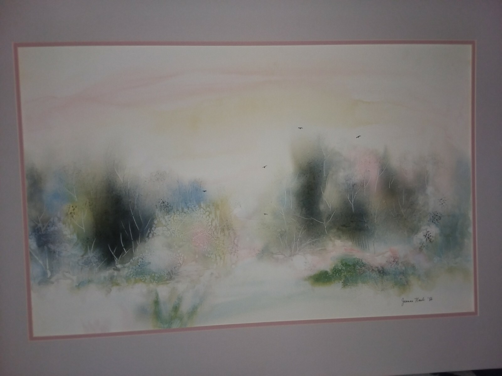 Large 1986 Jeanne Nash Watercolor / One of 10 found in museum