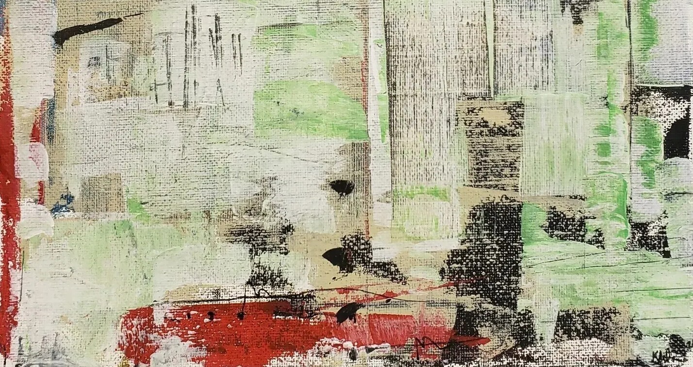 No.589 Original Abstract Modern Minimal Urban Textured Painting By K.A.Davis