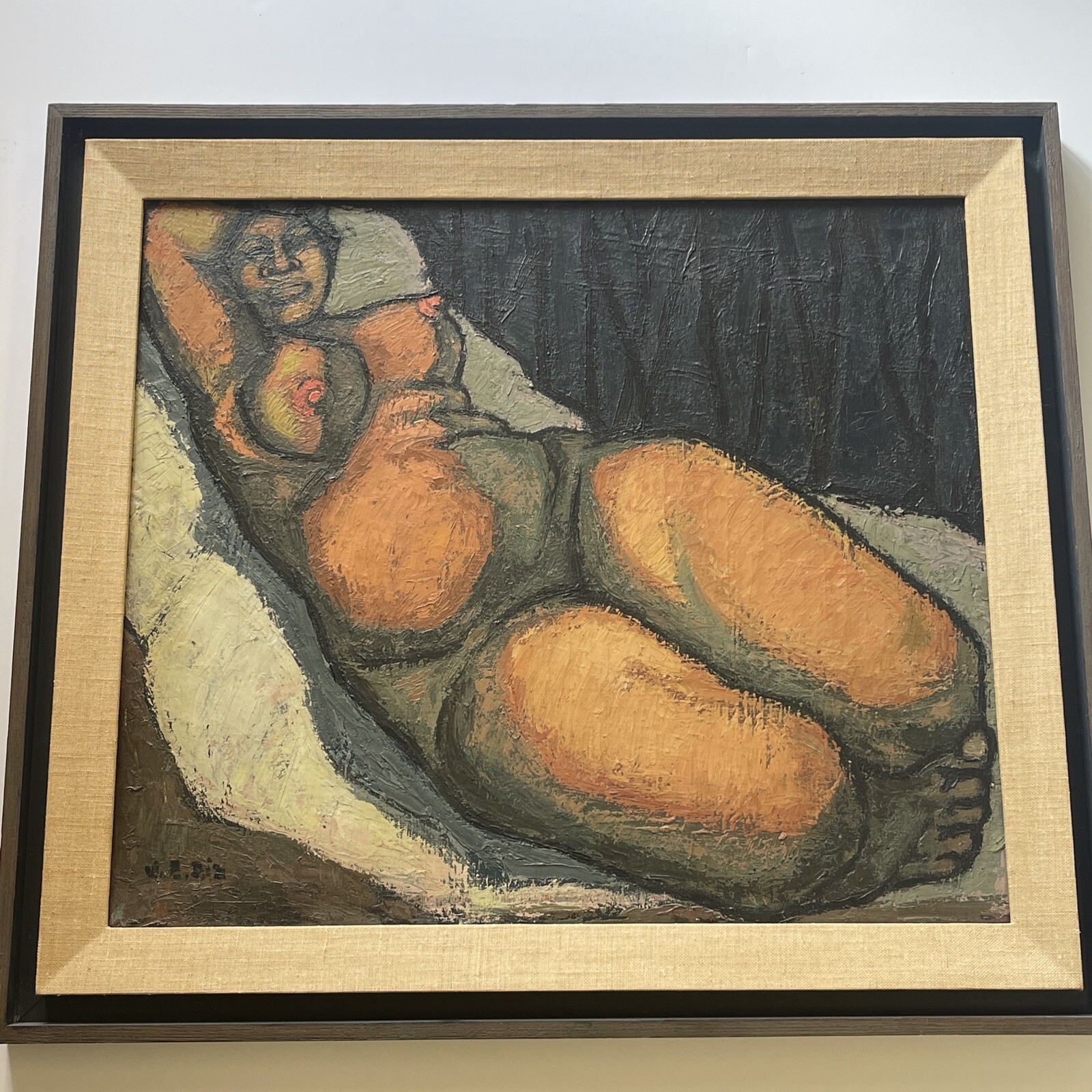 Vintage Painting Cubism Woman Women Modernism Expressionism Oil Juana Elena Diz