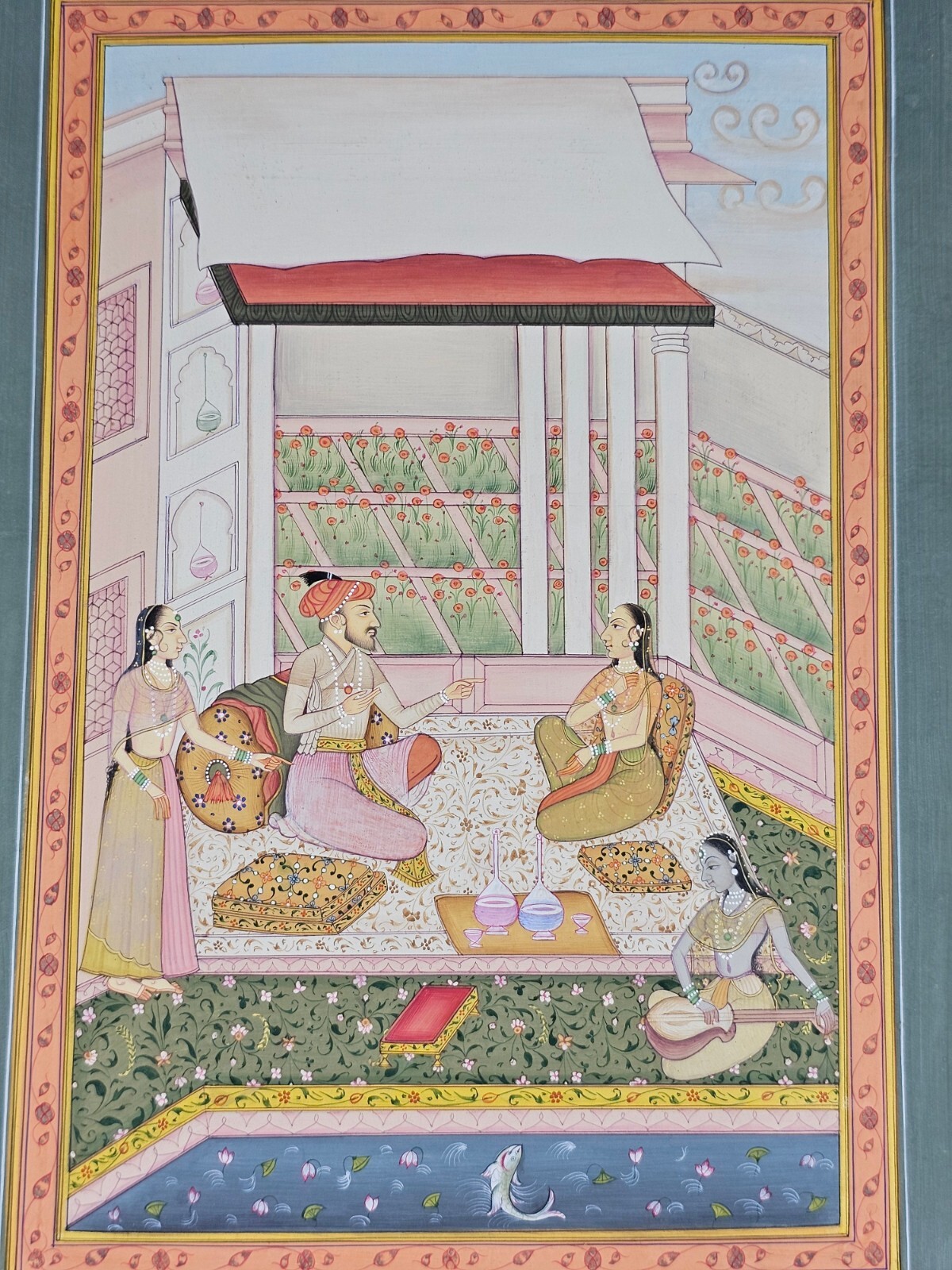 The Mughals Art Painting Indian Miniature Harem Art Painting With Real Gold Work