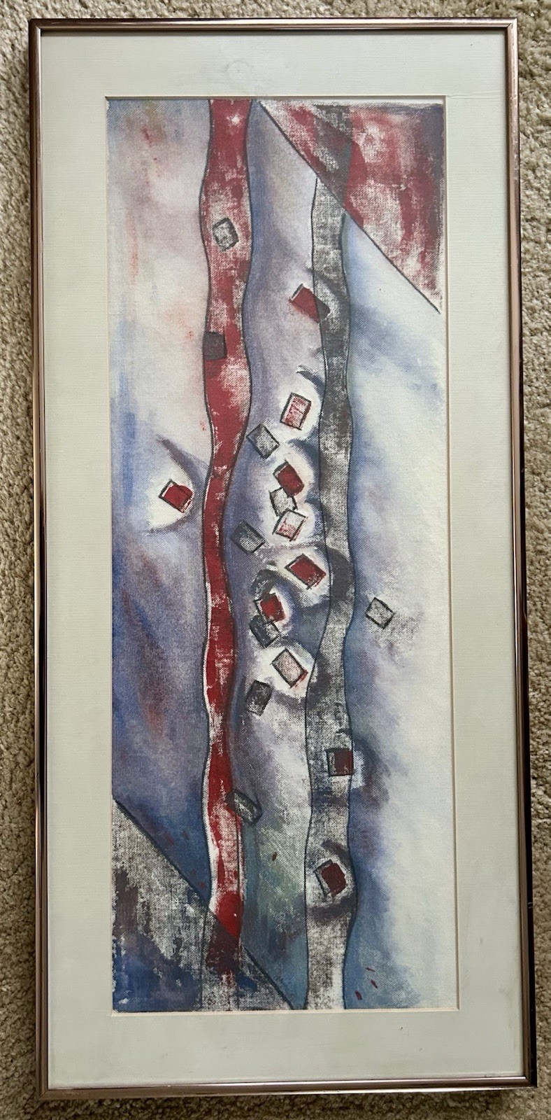 Susan C. Scott W. Virginia Original Ink on Canvas 1988 Titled SHUNT – 11” x 24”
