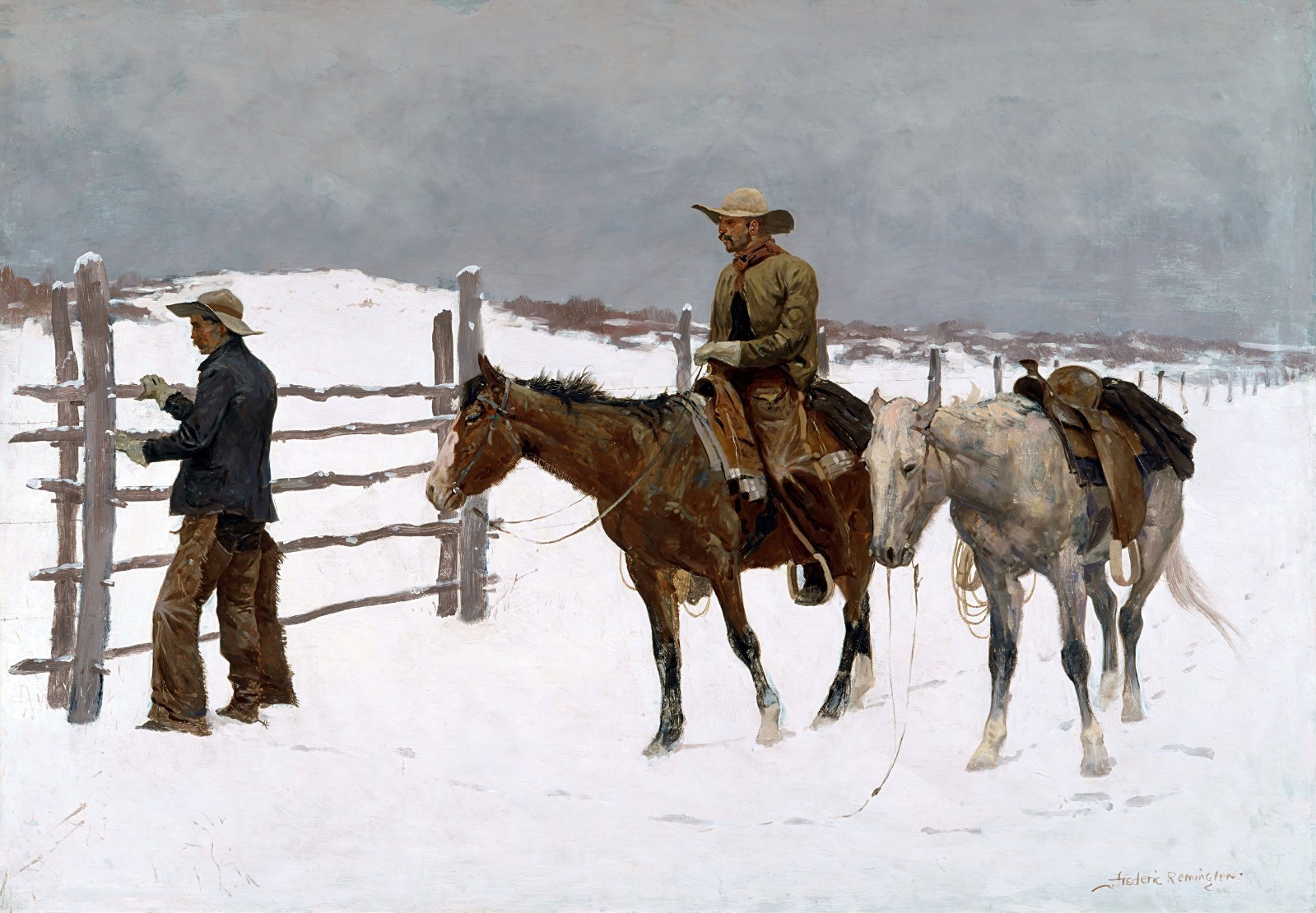 Frederic Remington Cowboy Painting Reproduction – Giclee Canvas/Paper/Stretched