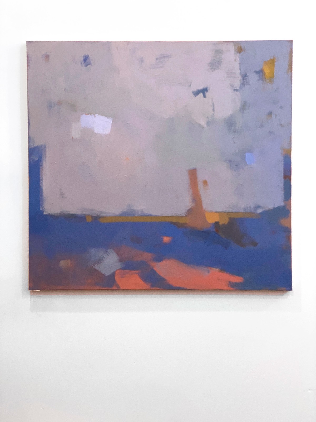 Blues Abstract Minimalist Landscape Original Oil Painting 32×34 Aldo Cherres Art