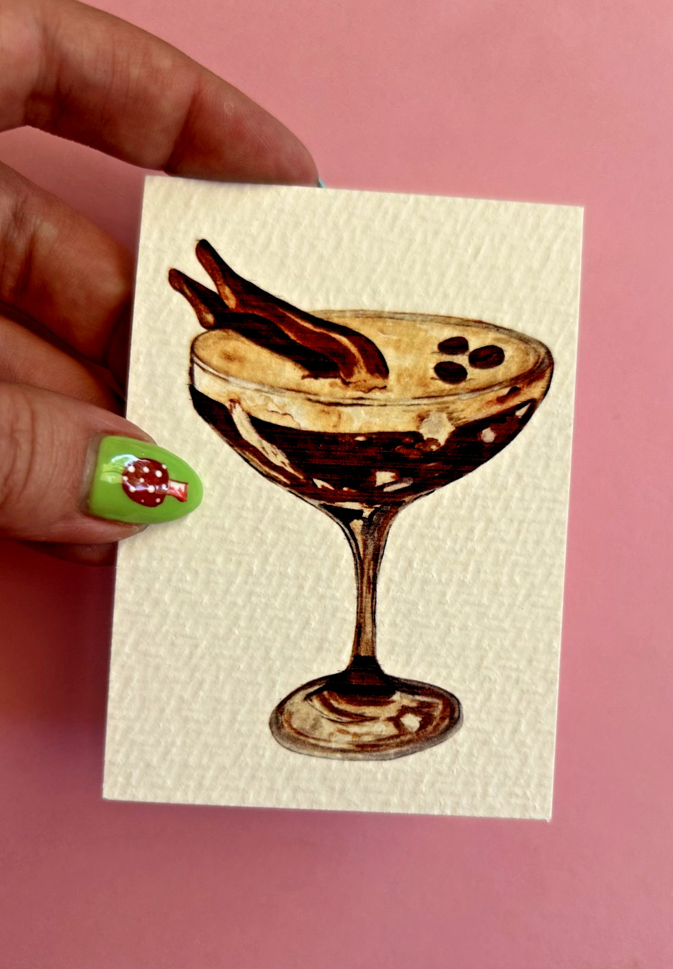 ACEO Edition- Print Sawyer Crane Leg Series Espresso Martini Coffee Cocktail