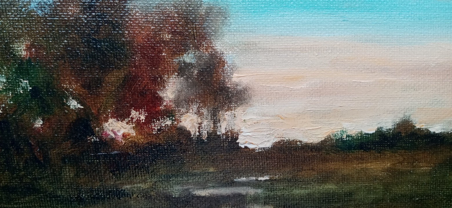 Original Oil Painting 9×12 on Canas Panel – Landscape – Signed 2001