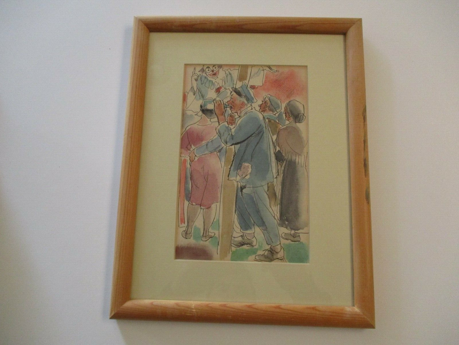 ANTIQUE PAINTING JULES RAUSCHERT WPA AMERICAN MASTER WOMEN CIRCUS PORTRAIT