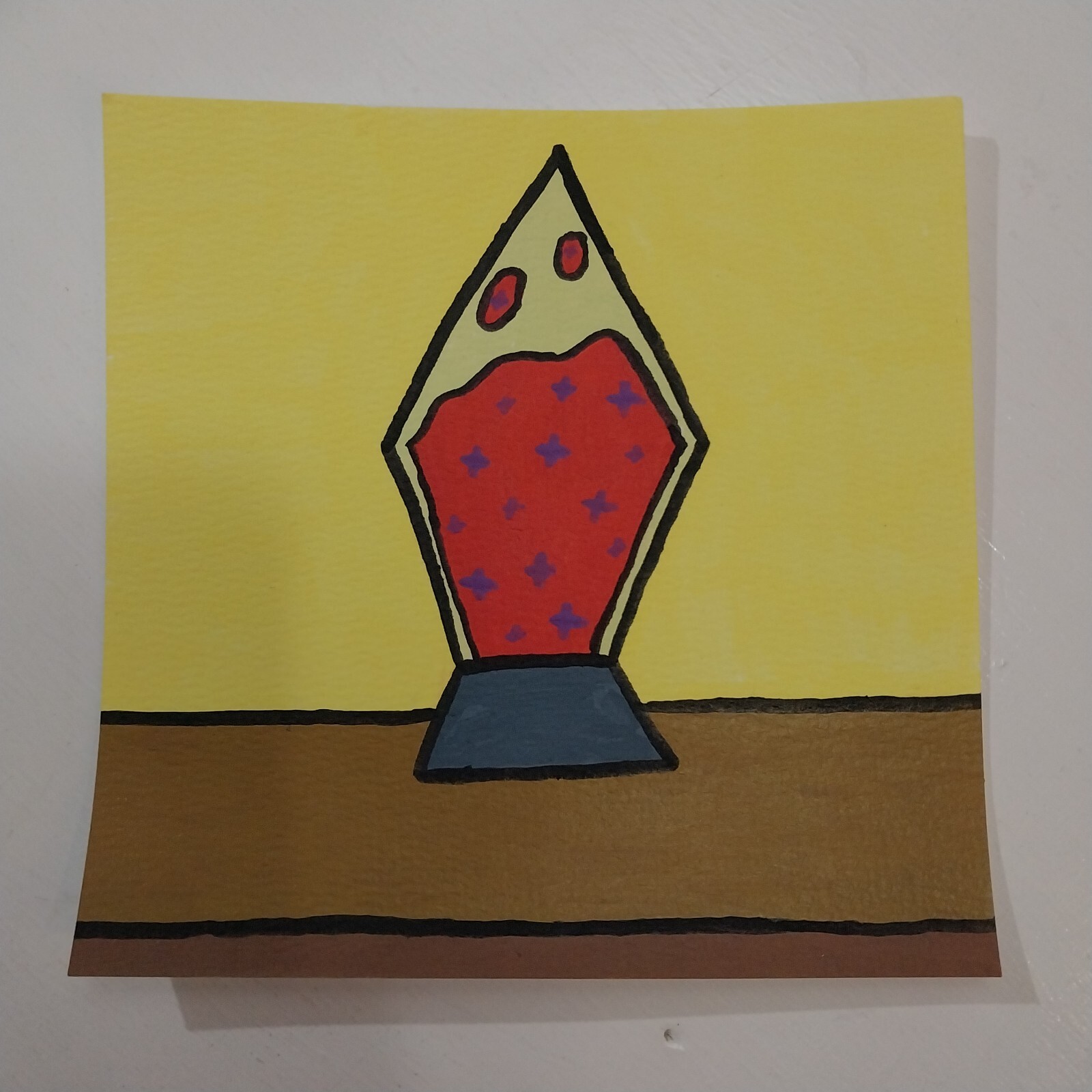 Sindy Fuhr Acrylic Painting Hand Made Vintahe 70s Pop Art Title Lava Lamp B