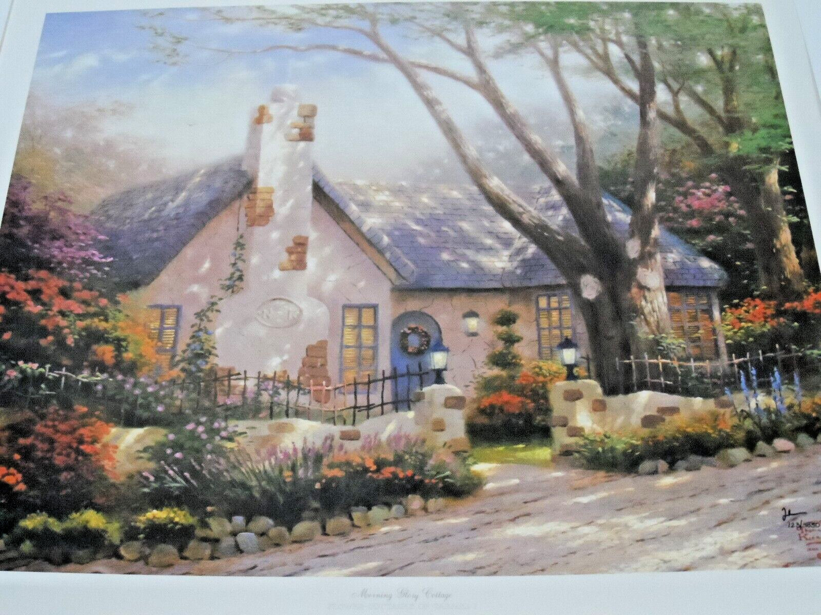Thomas Kinkade «MORNING GLORY COTTAGE» Signed & Numbered With COA 20″ x 16″