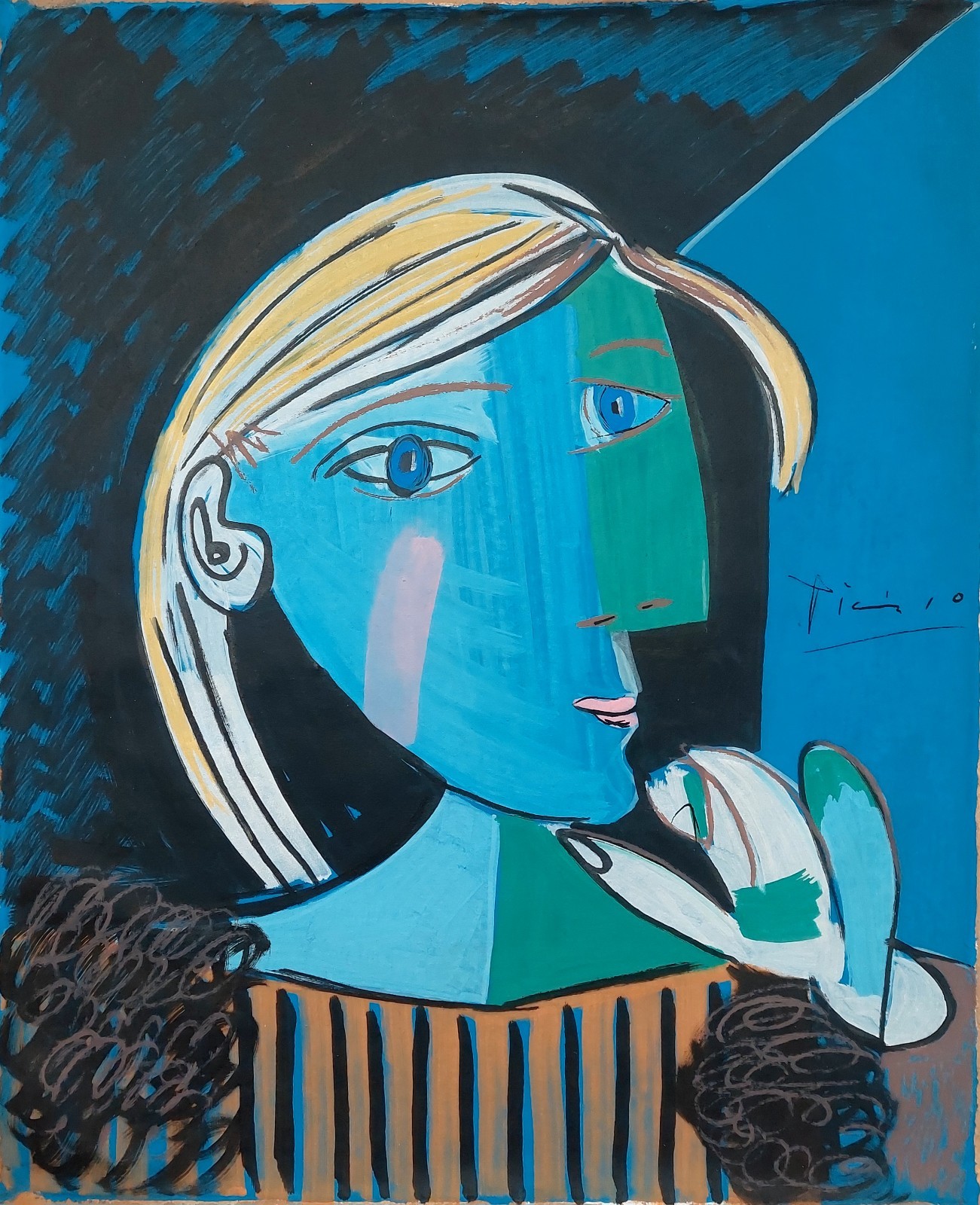 Pablo Picasso Signed Cubist Oil Painting on Canvas – Spanish Modern Art