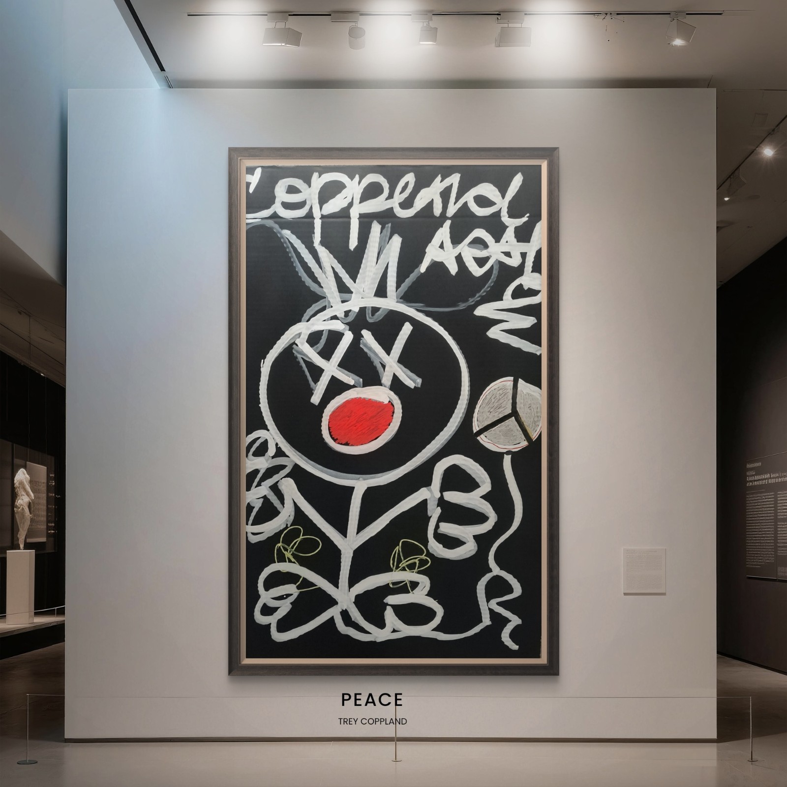 Trey Coppland, Peace Abstract Figure Painting, Large, 2020-Now, Signed