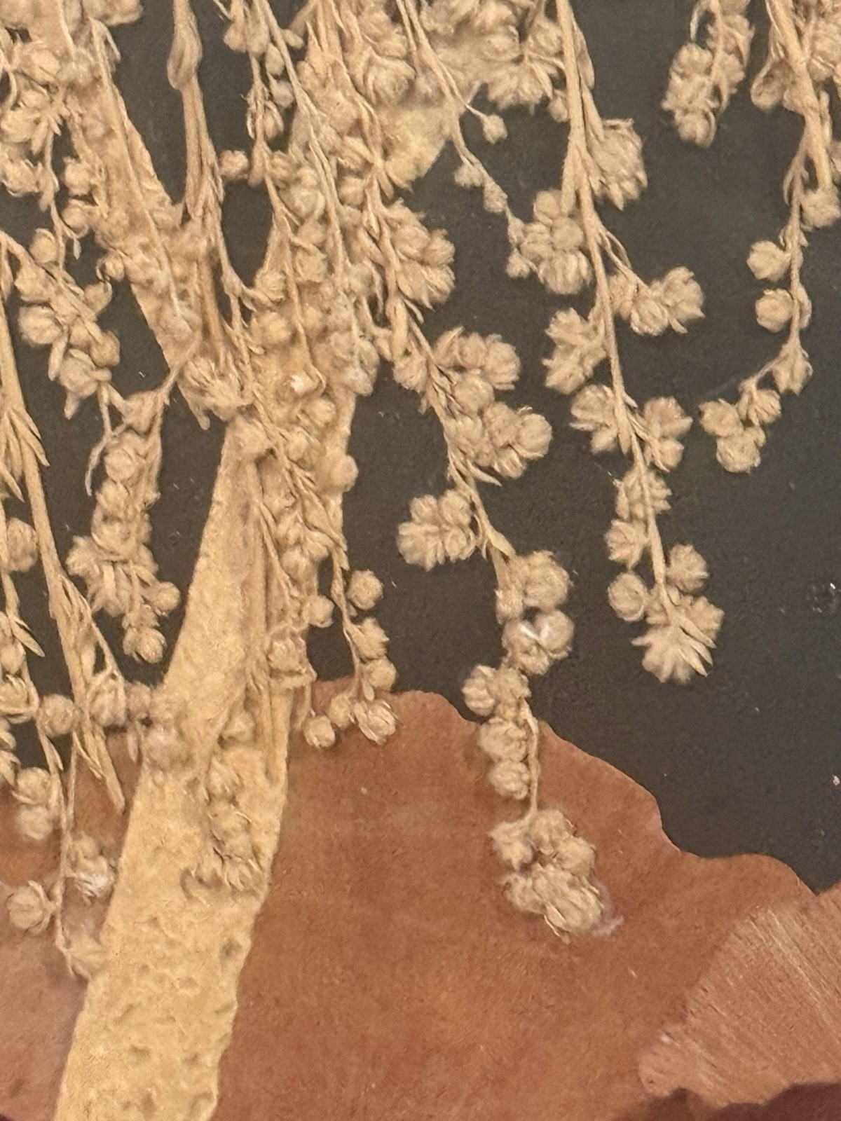 Larisa THANEY Original Pressed BOTANICAL ART FRAMED Autumn LANDSCAPE SIGNED 8×10