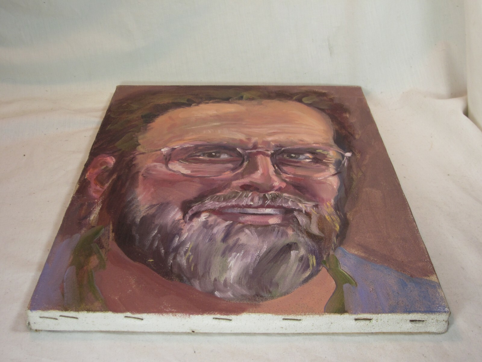 Robert Eberle hand painted self portrait famous Indiana USA artist unsigned oil