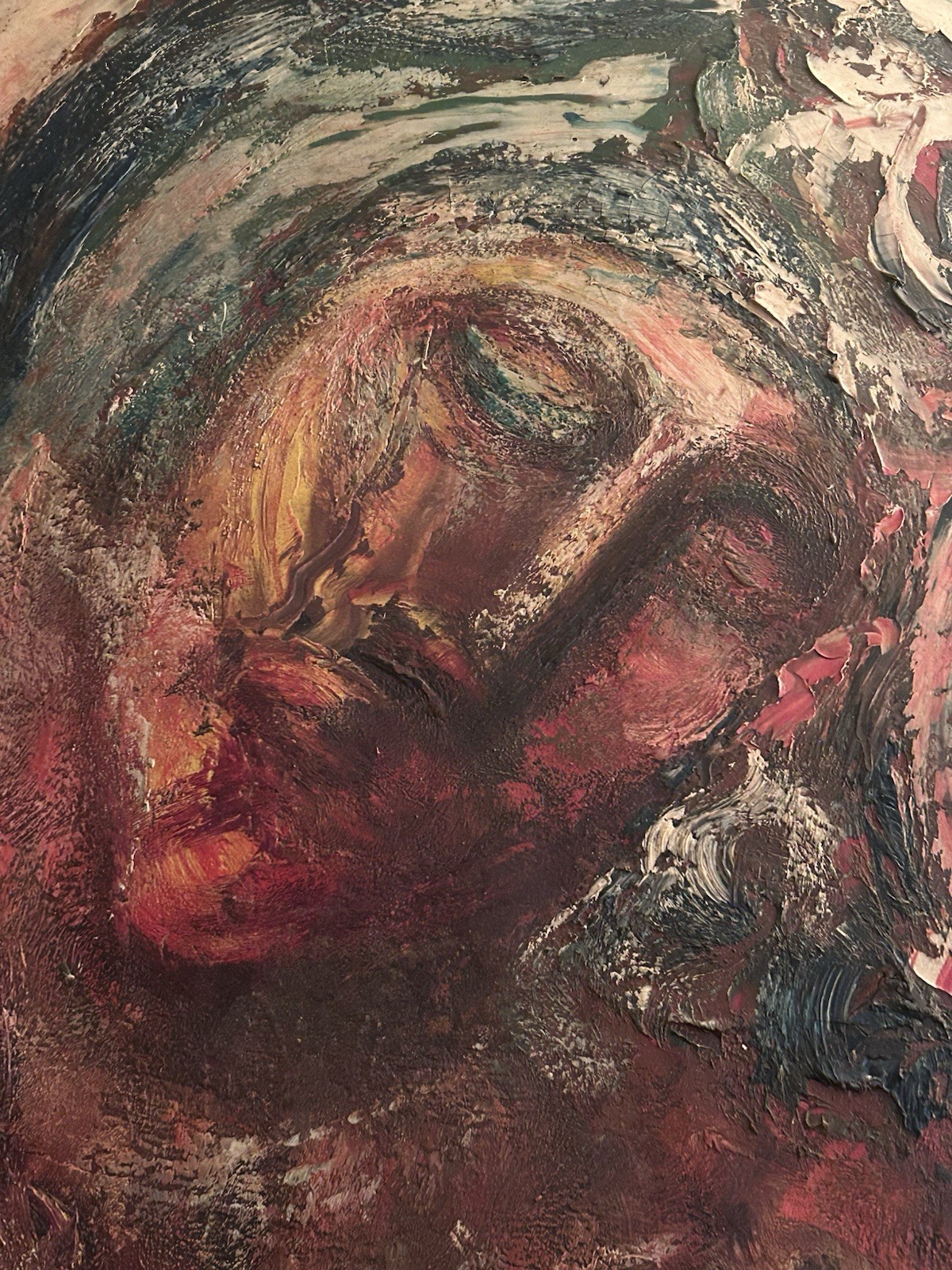 Joachim Probst Rose Madonna 1957 IMPRESSIONIST OIL PAINTING Mid Century LD