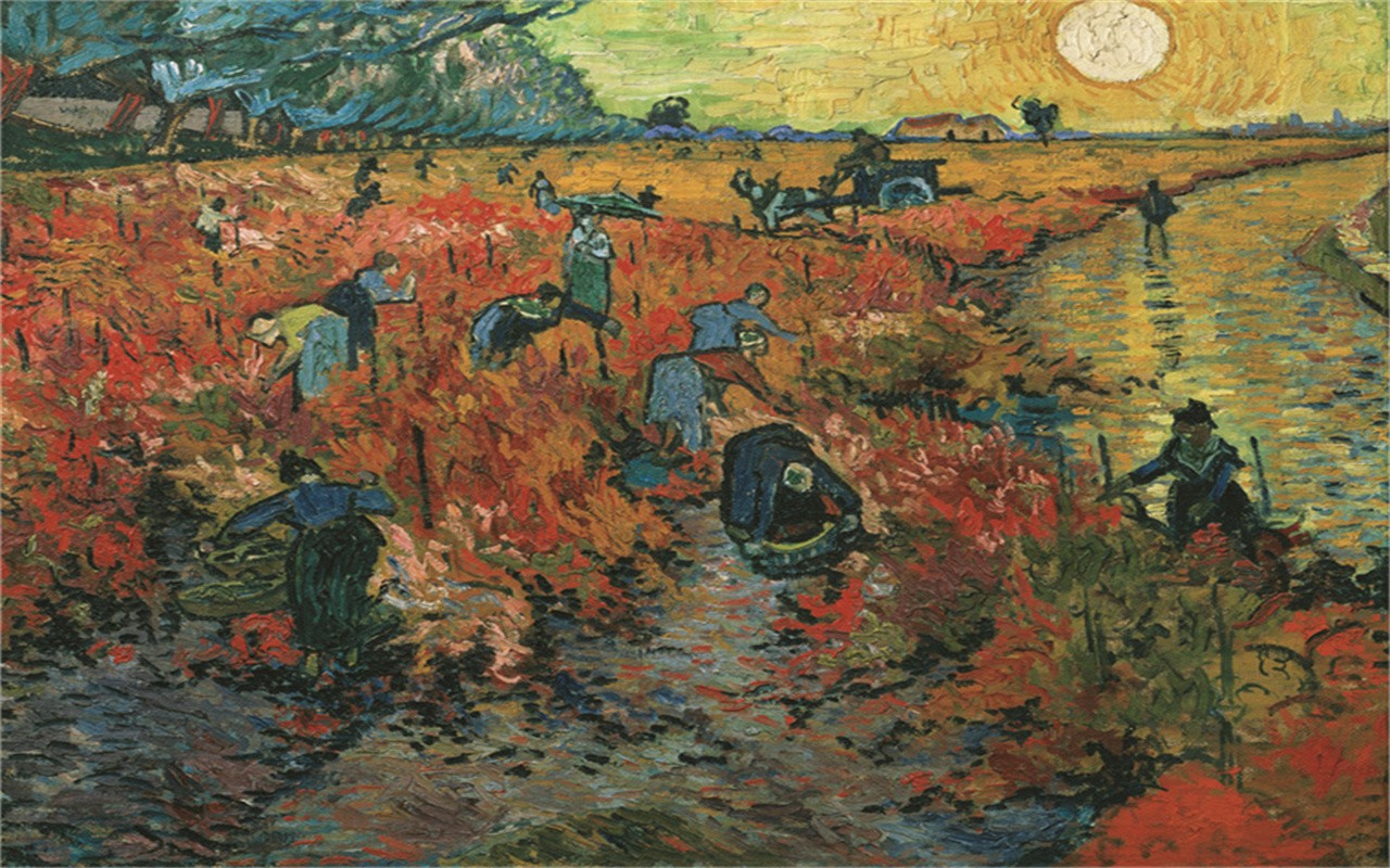 Hand-painted Oil Painting Vincent van Gogh Der rote Weinberg