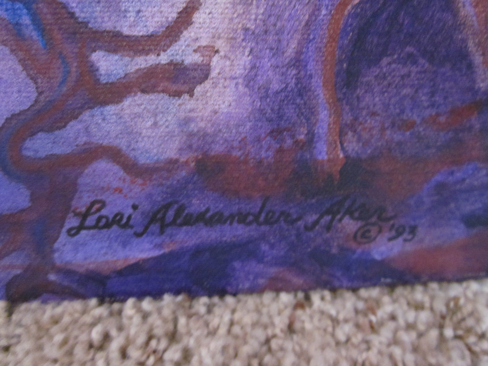 Lori Alexander Aker original signed acrylic painting Roots, Swamp tree