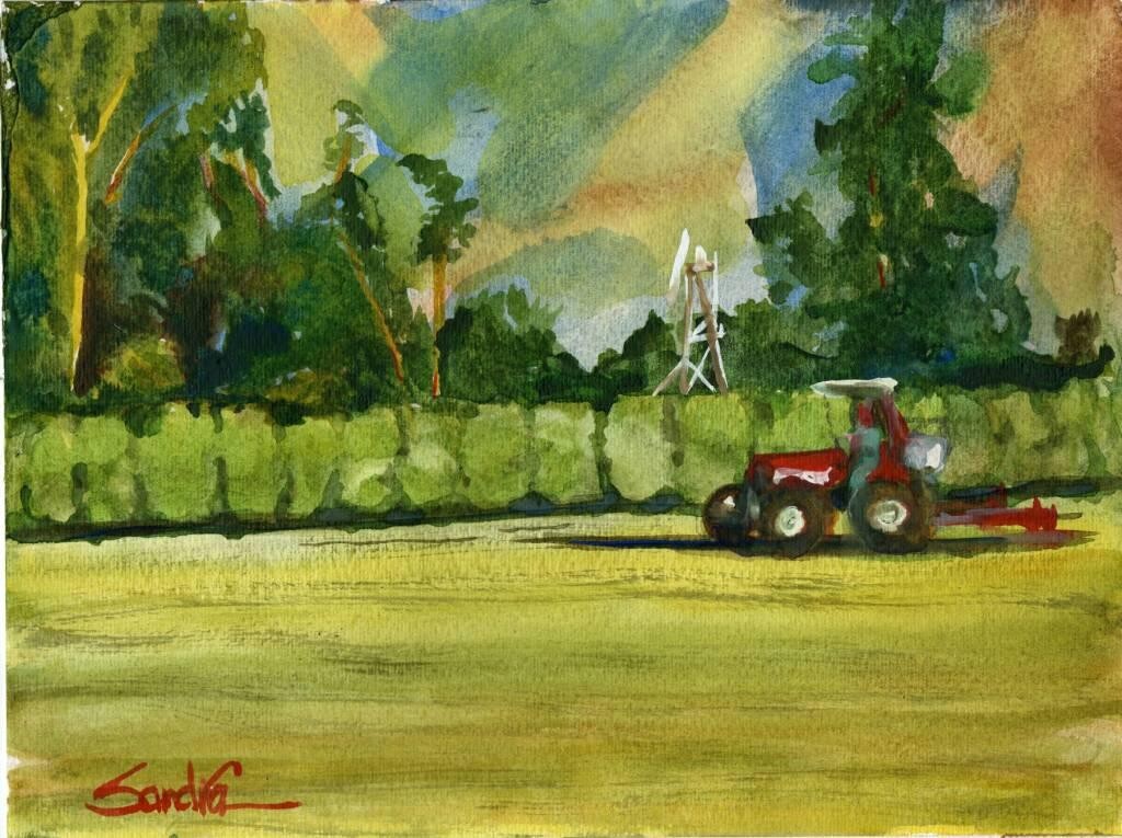 Farming : Sandra Watercolors™ California : ORIGINAL PAINTING