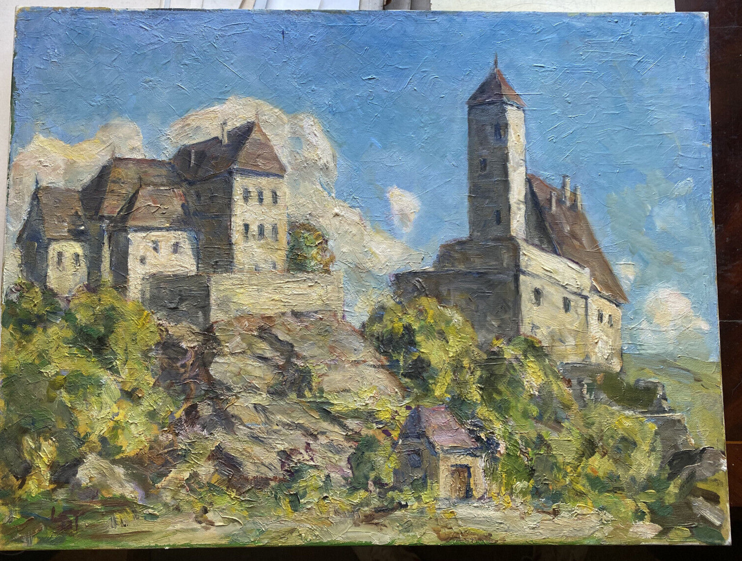 Burg Tower Fortress °Who Knows The Place? Signed Prof. L. Steinberger Austria