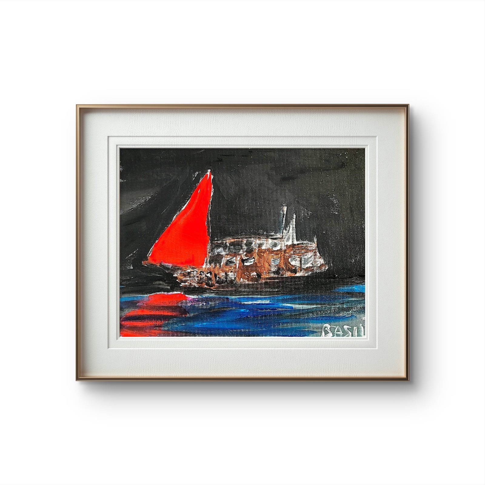 Ghost Ship Neo Expressionism Original Artwork Canvas