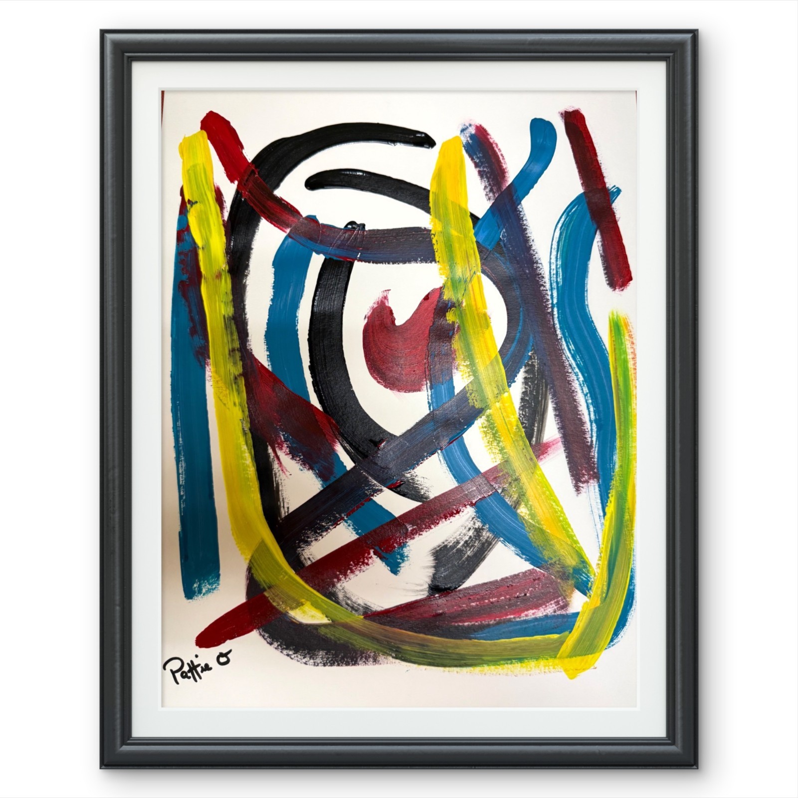 Original Abstract 11×14 Painting Acrylic Multicolor Canvas Wall Art Signed