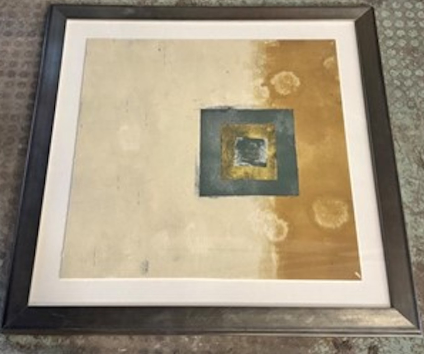 Large «Dabble 1 – An Abstract Geometric Scene» Oil Painting – Framed