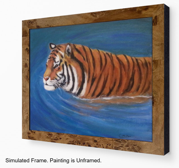 Tiger Original Painting 8×10 Big Cat Wildlife Animal Modern Wall Art