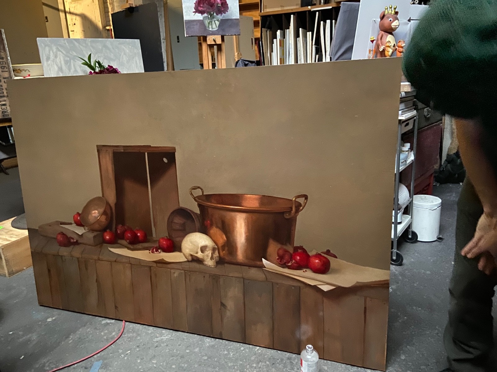 Classic style Still Life painting oil on large wood frame by Dale Zinkowski