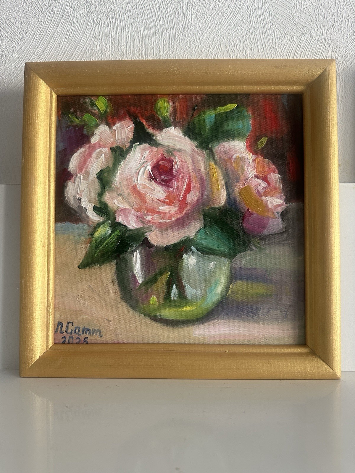 original oil paintings still life, Flowers,,Gift ,Roses,Wall Art, 20x20cm