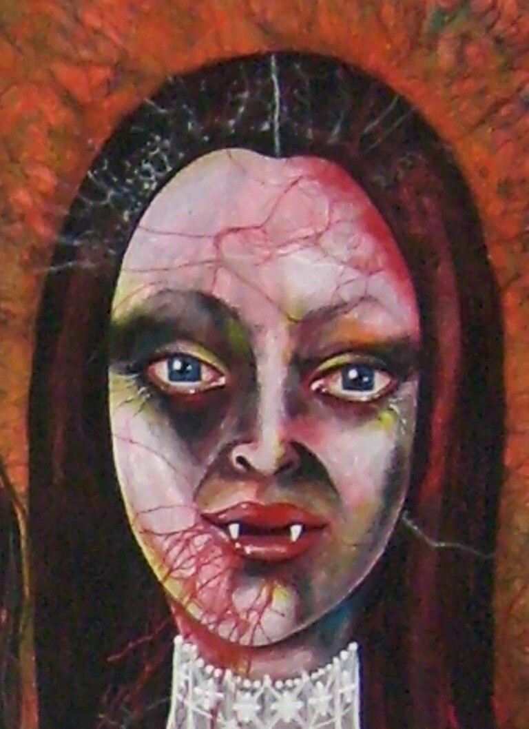 contemporary art painting vampire self portrait dracula by amira di transilvania