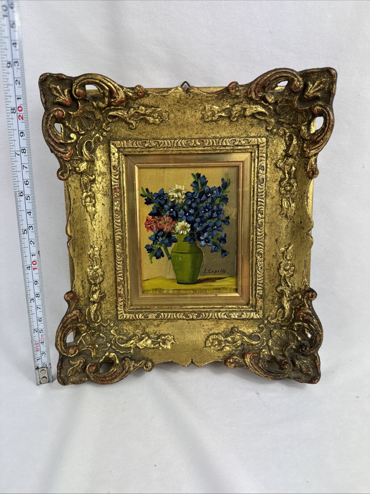 19TH C. Quebec Artist L. Capallo (1843-1902) Original Small Oil Painting 3×5”
