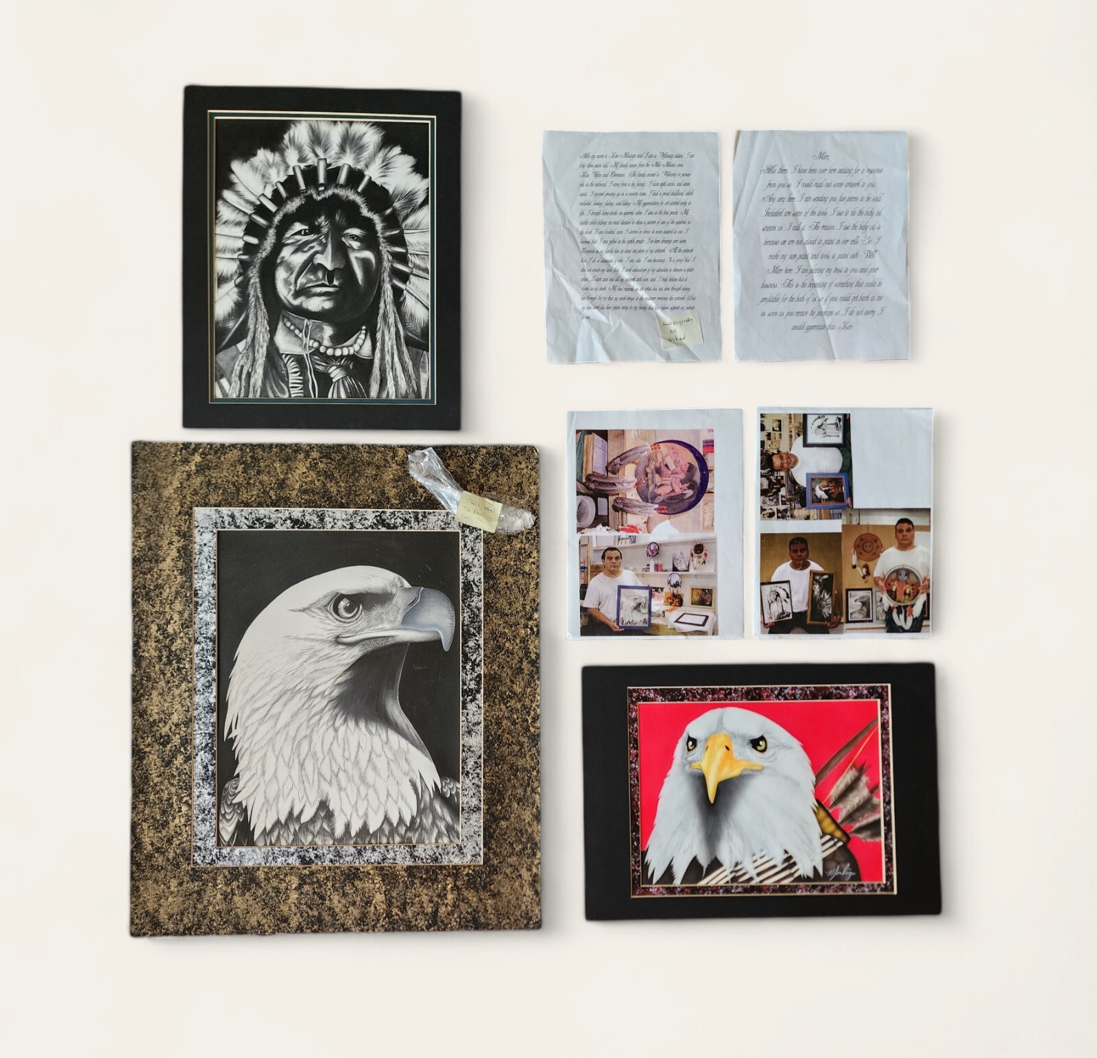 Prison Art Collection by R Lee Montoya w/Provenance, Pics & Tools Used in Cell