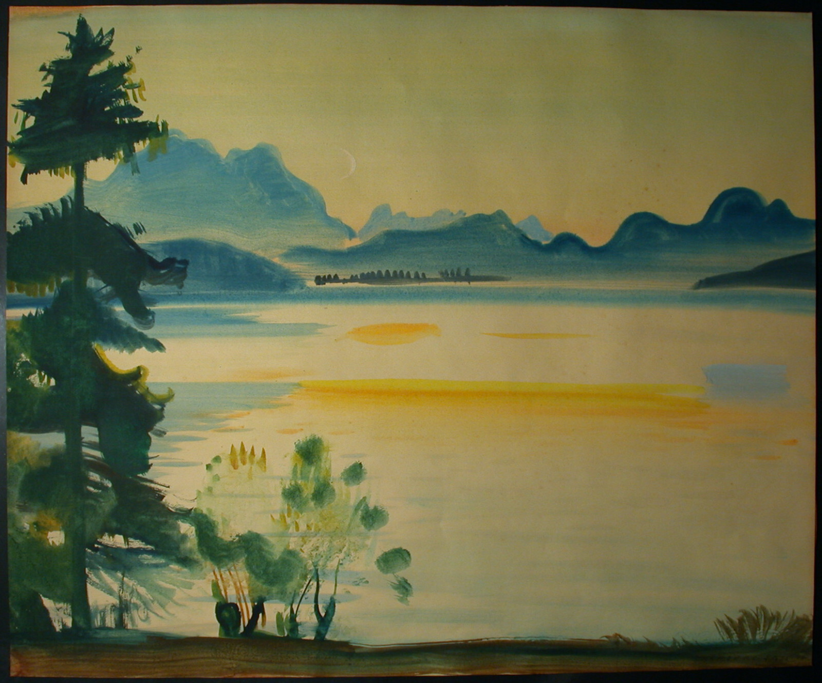 Herbert Pass (Vienna 1913-1983 ibid.) Evening at the lake.