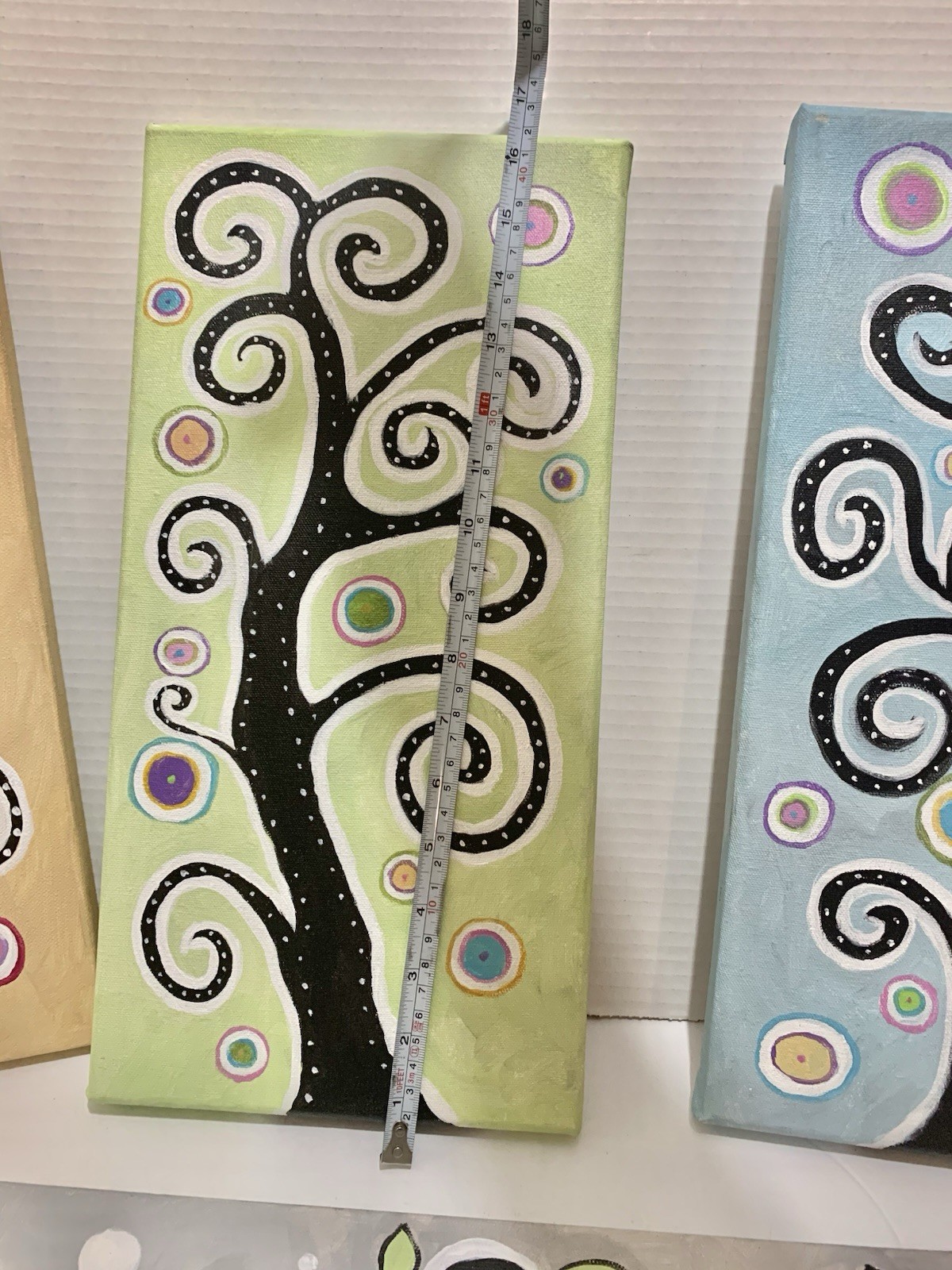 4 Original acrylic on canvas. Local artisan artwork. Owl artwork. Dreamy Unique