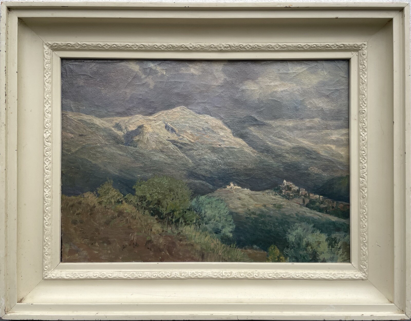 Impressionist Laurits Schmidt-Nielsen 1979-1955 Mountain Landscape with Village