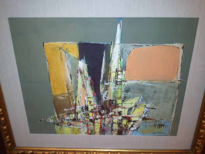 MEXICAN FERNANDO GARCIA PONCE ORIGINAL PAINTING (OIL AND MIXED MEDIA ON PAPER)