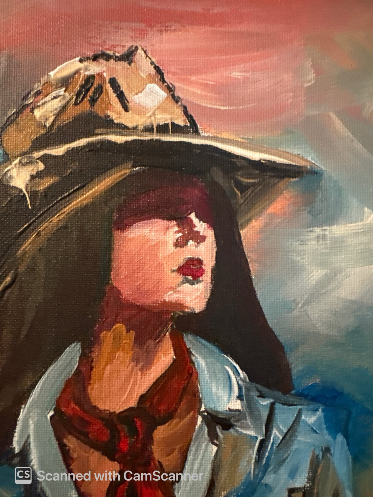 Cowgirl Painting Western Portrait Original Acrylic Painting 11×14 Signed Canvas
