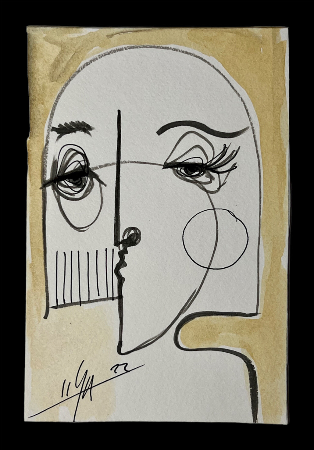 ORIGINAL PAINTING INK/WATERCOLOR ON CANSON PAPER 4”x6”CUBAN ART By LISA.