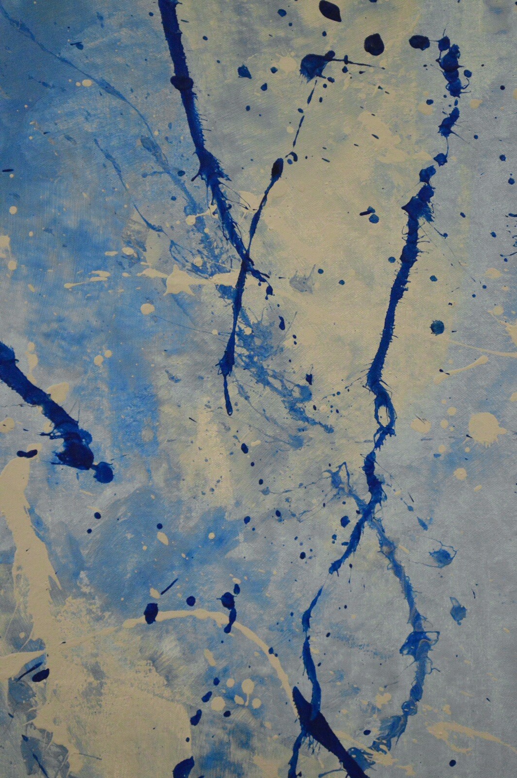 64”X44” Pollock/Richter style canvas ￼painting Acrylic,Abstract, Modern,X Large