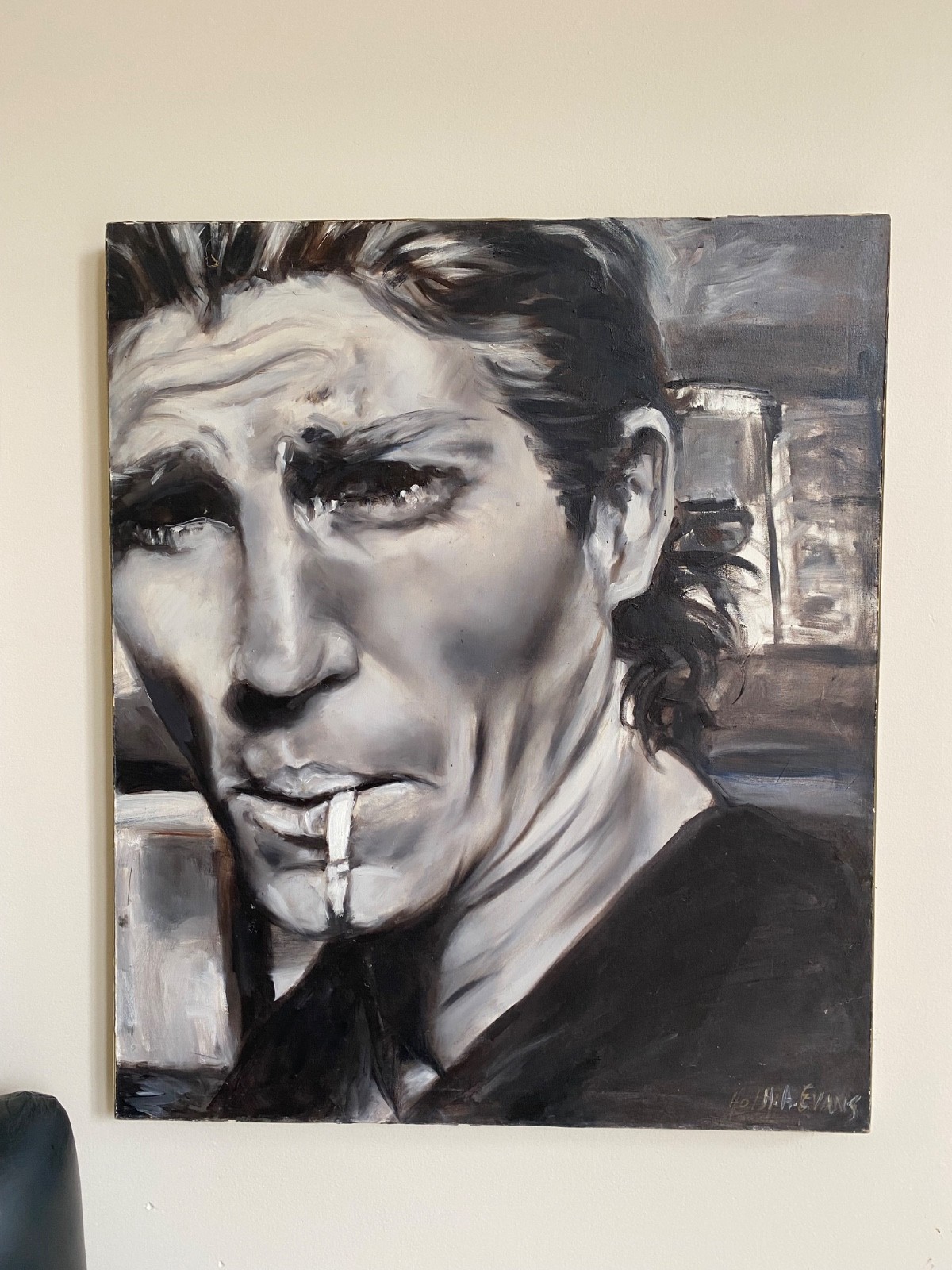 Original H.A. Evans Expressionist Portrait Painting 30×42 Minneapolis Gallery