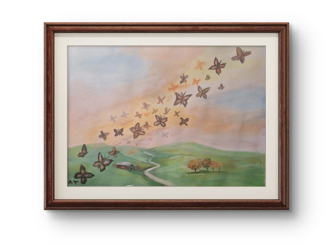 Original Monarch 9×12 Impressionist Butterfly Migration Signed Art