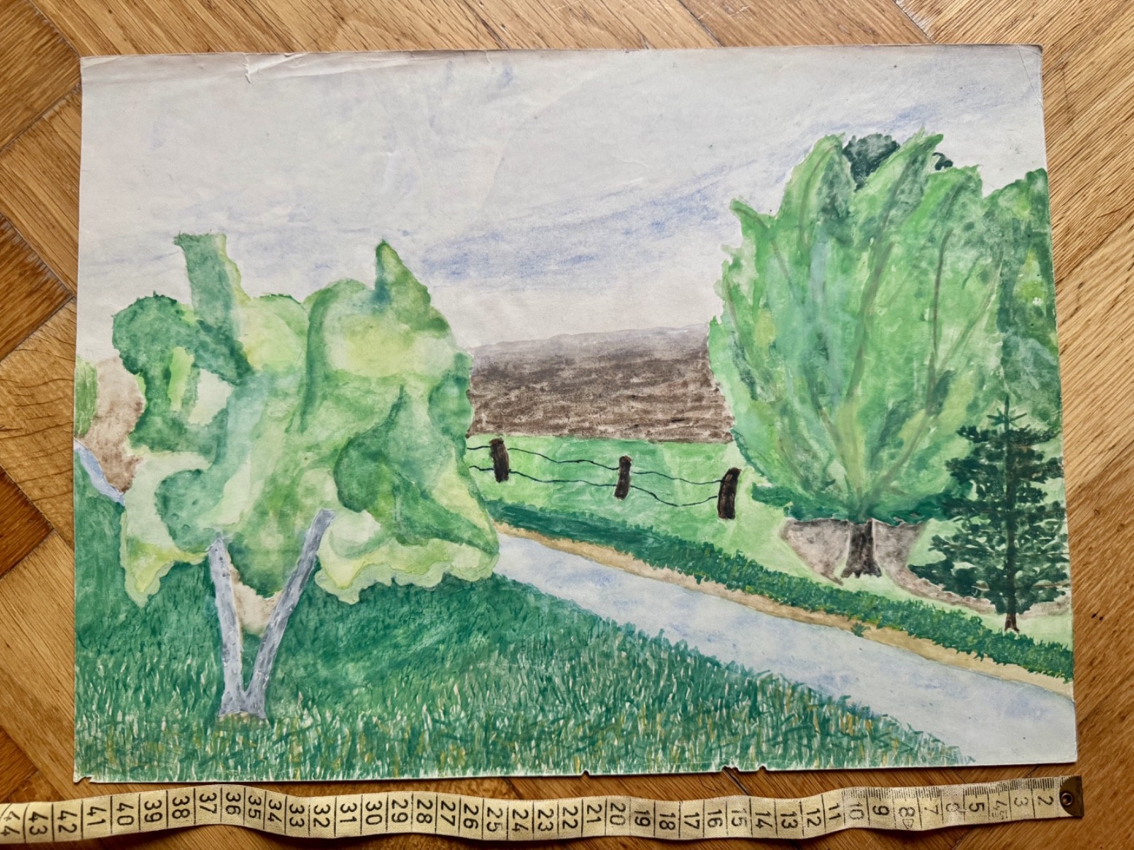 Original Watercolour The River IN Forest C.1966 GDR – Ca. 11 13/16×15 11/16in.
