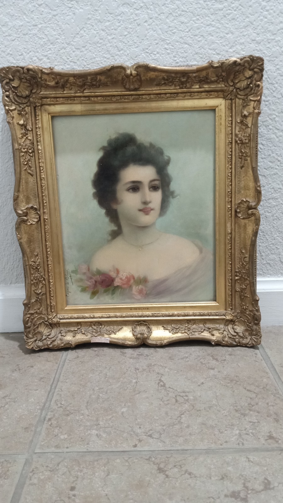 Eugene de Blaas Oil on Panel Portrait Signed Dated 1894