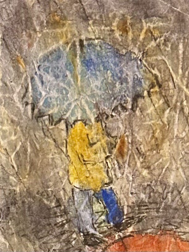 Expressionist Gouache Mixed Media On Paper 18”x9.5” Signed